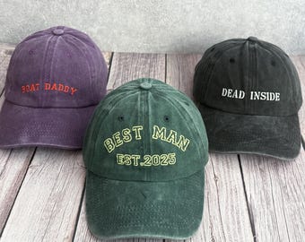 Custom Embroidered Cotton Dad Hat, Personalized Vintage Cap