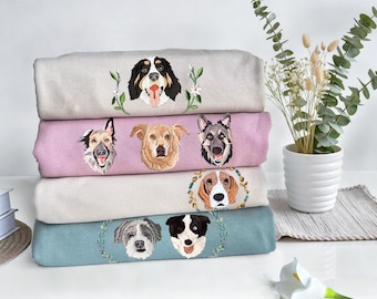 Felpa personalizzata con ricamo per animali domestici, felpa personalizzata con muso di cane dalla tua foto, regalo per la mamma