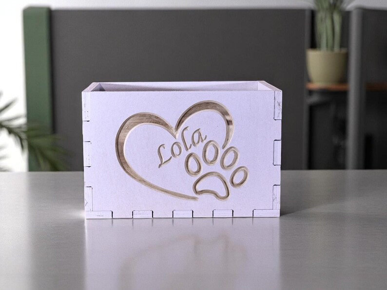 Picture of Personalized Wooden Dog Crate – Custom Engraved Toy & Treat Storage ...