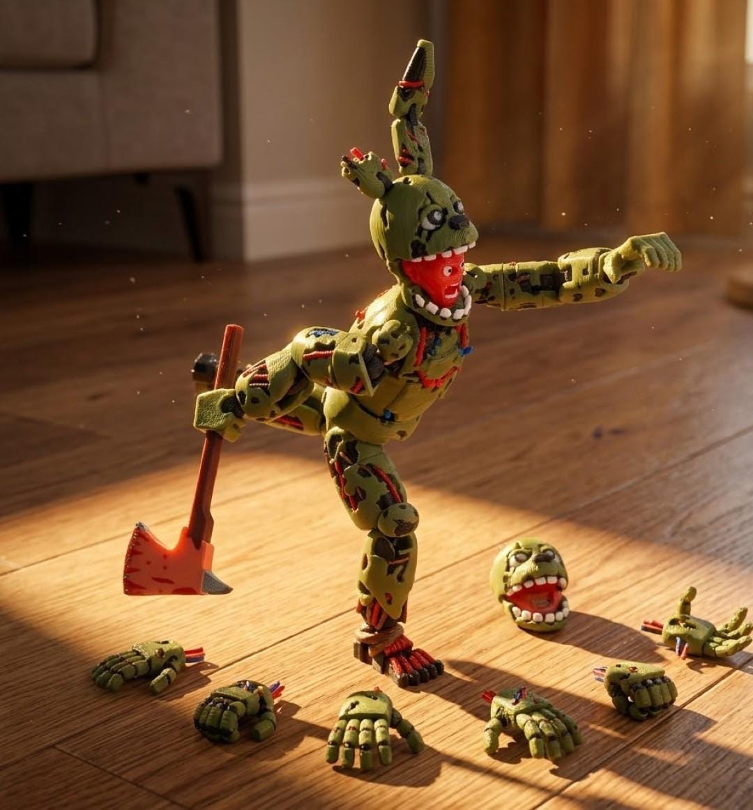 Buy FNAF Freddy Fazbear's Pizza Springtrap Toys Action Figures Anime ...