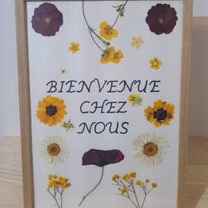 Affiche de bienvenue fleurs séchées
