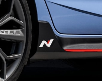 Set di emblemi per minigonne laterali Hyundai i20N e i30N (2 pezzi), adesivi per minigonne laterali i20N e i30N, stampati in 3D, vestibilità perfetta