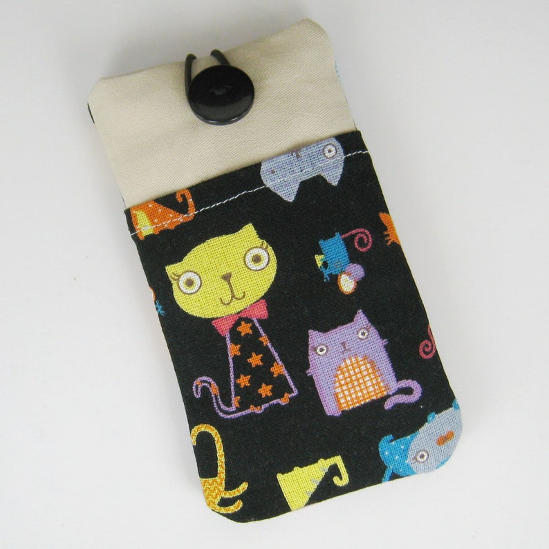 iPhone 11 Pro sleeve, phone sleeve, iPhone X phone case, samsung phone sleeve, ipod sleeve, iPod case Cats P-211 image 4