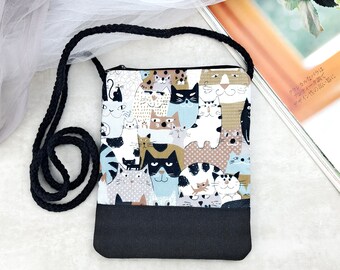 Mobiele telefoon tas / Smart phone tas / Schoudertas / Crossbody tas (D-016)