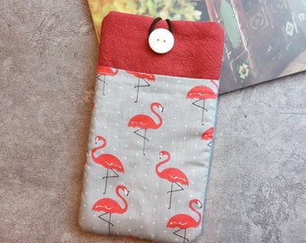 iPhone 11 Pro sleeve, phone sleeve, iPhone X phone case, samsung phone sleeve, ipod sleeve, iPod case - Flamingo (P-263)