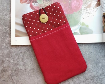 iPhone 12 Pro sleeve, phone sleeve, iPhone X phone case, samsung galaxy sleeve, ipod sleeve, iPod case - Red (P-113)