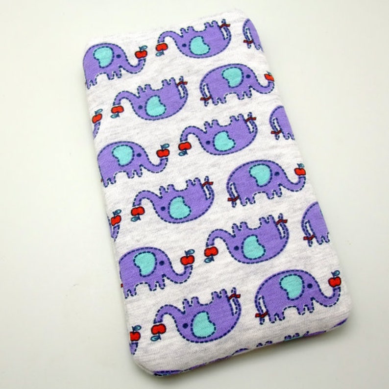 iPhone 12 Pro Max sleeve, iPhone 7 pouch, Samsung Galaxy , Galaxy Note 8, cell phone, iPod classic/touch sleeve Elephants P-48 image 2