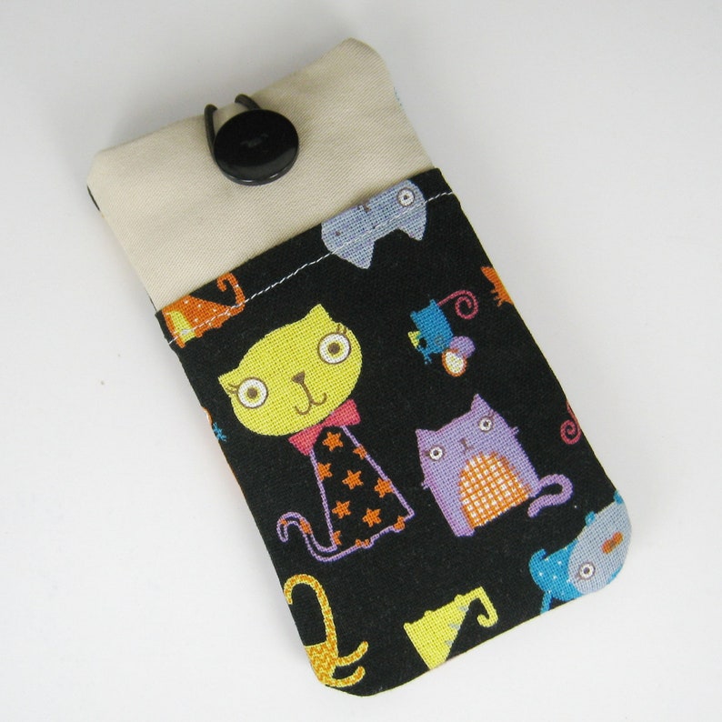 iPhone 11 Pro sleeve, phone sleeve, iPhone X phone case, samsung phone sleeve, ipod sleeve, iPod case Cats P-211 image 1