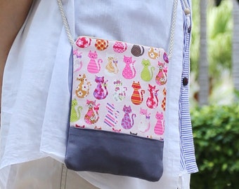 Cell phone bag / Smart phone bag / Shoulder purse / Crossbody bag (D-015)