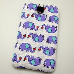 iPhone 12 Pro Max sleeve, iPhone 7 pouch, Samsung Galaxy , Galaxy Note 8, cell phone, iPod classic/touch sleeve Elephants P-48 image 5