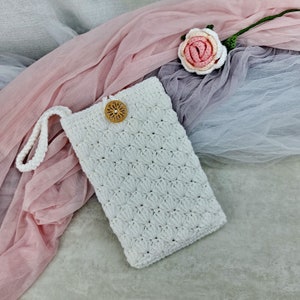 Bolso de crochet para teléfono, funda, soporte para teléfono, bandolera, monedero, minibolso de crochet, bandolera pequeña (patrón A)