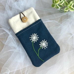 Funda iPhone 12 Pro, funda de teléfono, funda de teléfono iPhone X, funda samsung Galaxy, funda iPod, funda para iPod - diente de león bordado (P-279)