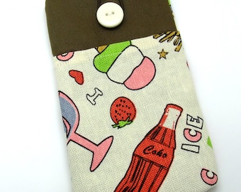 iPhone 11 Pro sleeve, phone sleeve, iPhone X phone case, samsung phone sleeve, ipod sleeve, iPod case -  Snacks (P-70)