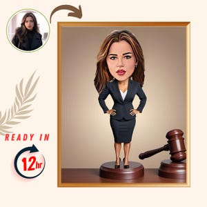 Female Lawyer Caricature Personalized Lawyer Cartoon Portrait Lawyer Cartoon Custom Funny Gift for Lawyer Caricature Caricature from Photo