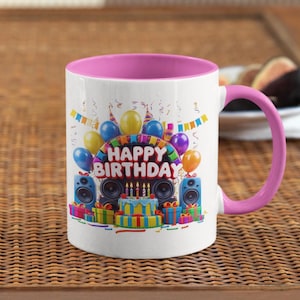 Colorful Mugs, Happy Birthday Mug, Colorful Birthday Mug, Birthday Gift Mug, Party Theme Mug, Fun Birthday Mug, Cute Birthday, Mug for Kids