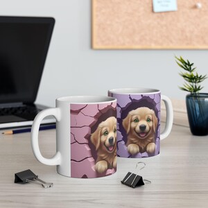 Niedliche Welpen Becher, Golden Retriever Welpen Becher, niedlichen Welpen Becher, Welpen Kaffeebecher, 3D Cartoon Hund Becher, Hund Geschenk für sie, niedlichen Tier Becher, Haustier-Liebhaber Becher