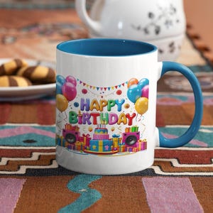 Colorful Mugs, Happy Birthday Mug, Colorful Birthday Mug, Birthday Gift Mug, Party Theme Mug, Fun Birthday Mug, Cute Birthday, Mug for Kids