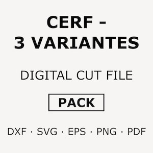 pack 3 fichiers cerf géométrique – ajouré, semi-ajouré et facetté – dxf svg eps png pdf – découpe laser cnc plasma