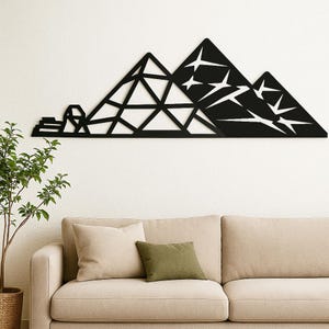 pyramide de gizeh facettée géométrique fichier dxf svg eps pdf png décoration murale métal style moderne