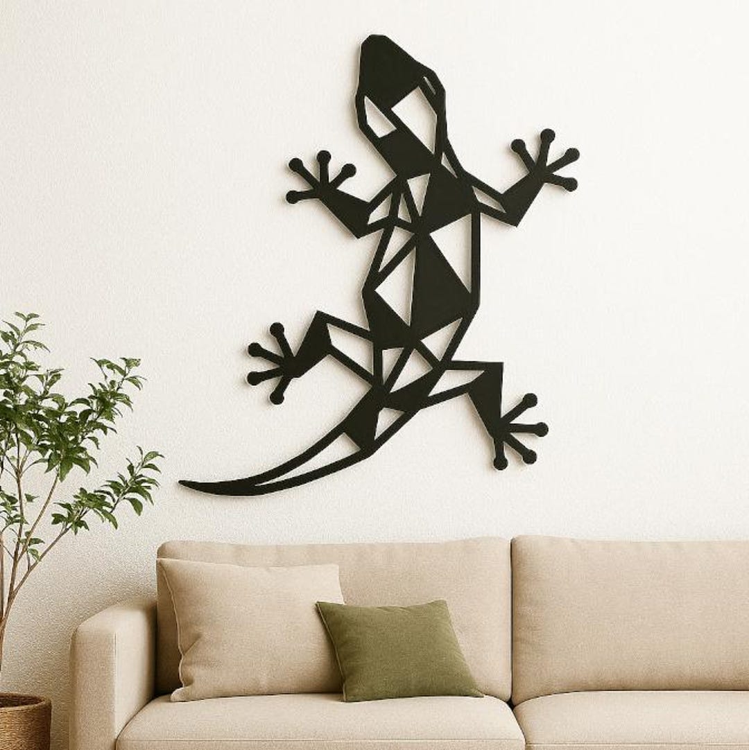 Semi Openwork Geometric Gecko Dxf Svg Eps Png Pdf File for Laser ...