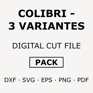 pack colibri 3 variantes fichiers dxf svg png pdf eps design géométrique pour découpe laser décoration murale métal oiseau moderne