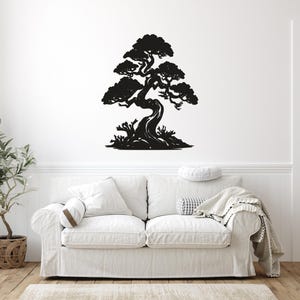 Metal Bonsai Tree Wall Decor, Bonsai Metal Wall Art, Nature Lover Gift, Fireplace Decor, Branc Decor, Farmhouse Decor, Outdoor Decor