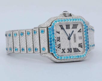 Handgefertigte Iced Out Moissanit Armbanduhr | Hip Hop Style Diamant Look Armbanduhr | Benutzerdefinierte Luxus Statement Uhr