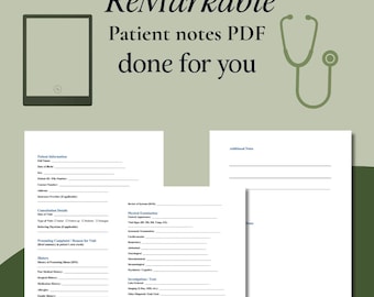 Modèle de consultation des patients pour les médecins | Format PDF remarquable | Notes médicales et formulaire de visite clinique