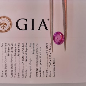 GIA Certified 2.05 cts. Unheated Untreated Hot Vivid Pink sapphire / Engagement Ring