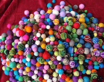 2oz. Felt Baubles For Garlands Wreaths Jewelry or Just For Fun.  Best Quality Different Sizes And Colors