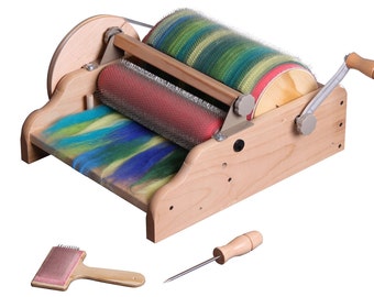 Ashfords Extra Wide Drum Carder Available  In  FineFree Shipping Free Packer Brush And A  Pound Of Merino And 4 Ounces Tussah Silk Fine