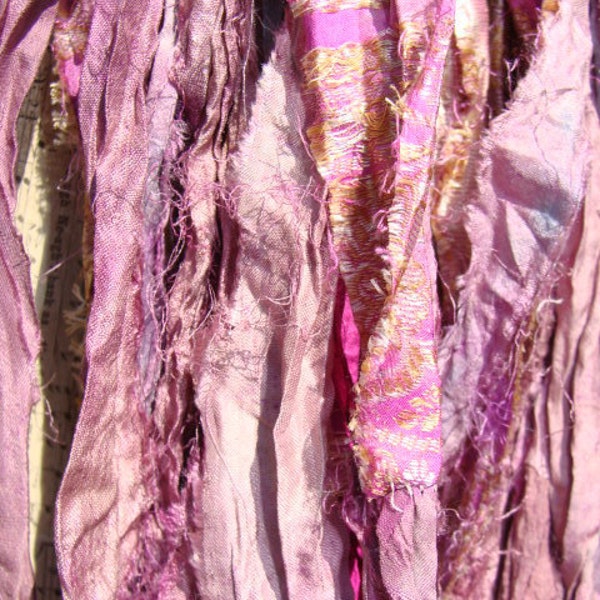 Oh So Lovely Mauve Sari Ribbon 100 Gram skein
