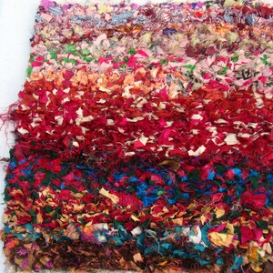 Saori Woven Sari Silk Ribbon Placemats All are Approximately 14 Inches By 14 Inches