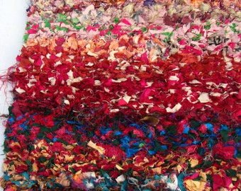 Saori Woven Sari Silk Ribbon Placemats All are Approximately 14 Inches By 14 Inches