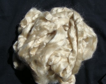 Bleached Tussah Silk Roving 2 Ounces