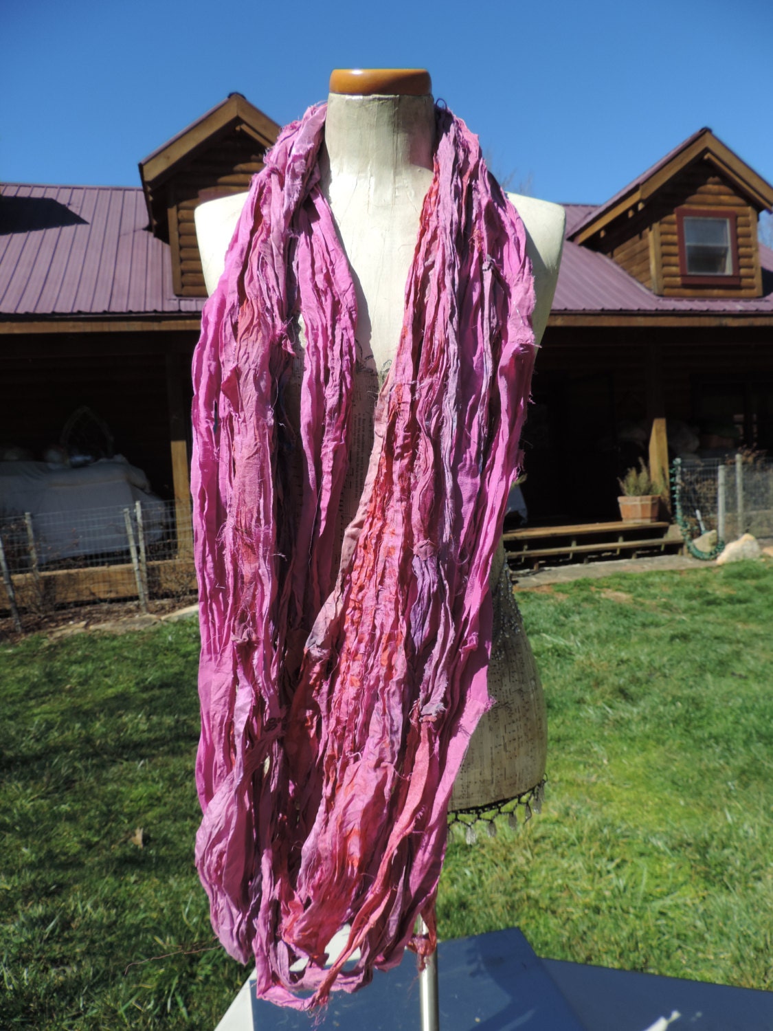 NEW Pink With Hints of Other Colors Sari Ribbon Yarn 100 Gram - Etsy