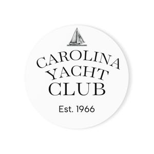 Nautical Cork Back Coaster Set, Carolina Yacht Club Home Decor, Sailing Gifts, Nautical Party Supplies, Coastal Kitchen Accessories