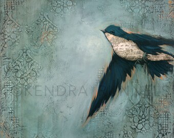 Barn Swallow Painting, Titled Birds of the Air 3, Limited Edition Print on Paper