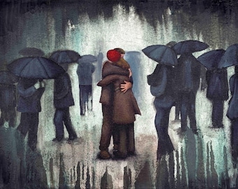 Rain Art Print, titled Shelter from the Storm, Limited Edition Art Print