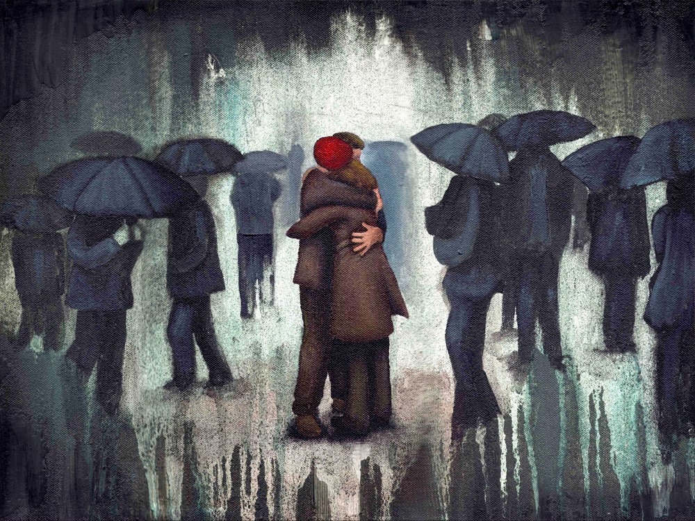 Rain Art Print Titled Shelter From the Storm Limited Edition Etsy
