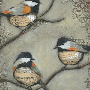 Three Chickadees, Limited Edition Giclée on Paper image 1