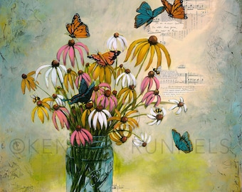 Wildflower Art, titled Here Today, Limited edition Giclée on Paper, or Canvas