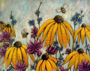 Wildflower Art, titled Nature's Song, Limited edition Giclée on Paper, or Canvas