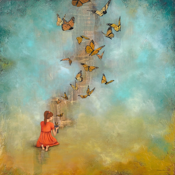 Butterfly Print monarch painting Girl Releasing
Butterflies | Etsy