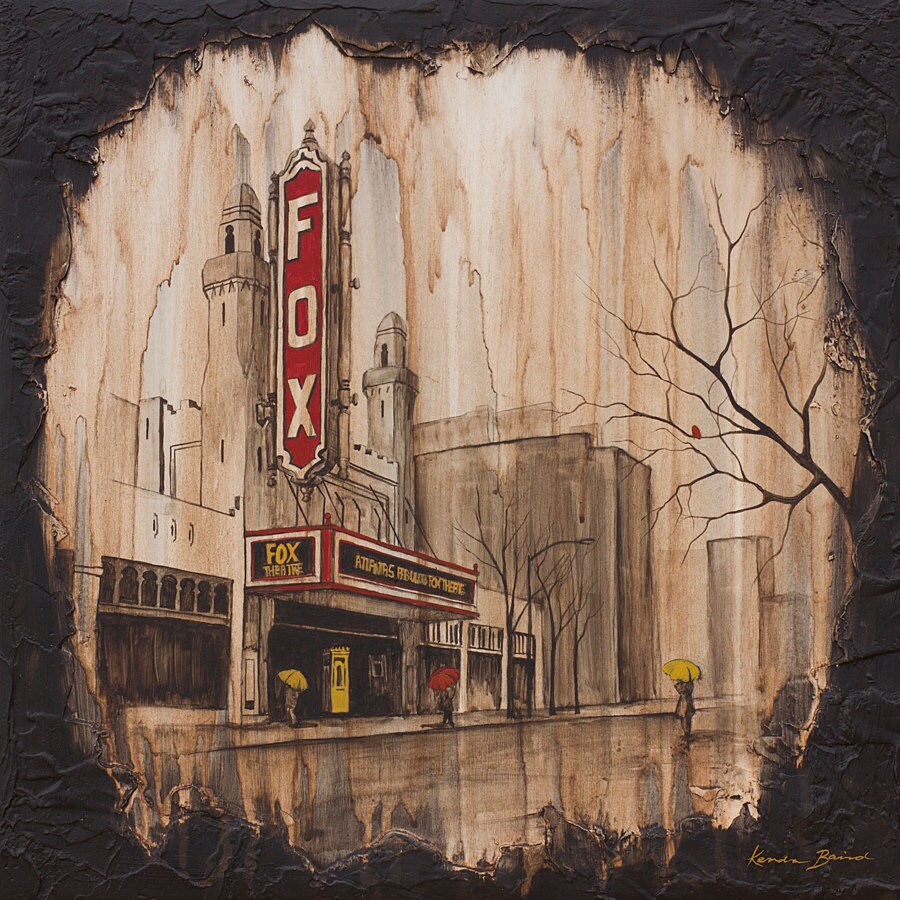 Fox Theater Painting Atlanta Painting City Art Print Rain | Etsy