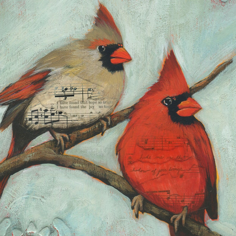 Shadow of Your Wings Limited Edition Giclée, Cardinal Painting image 2