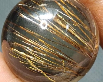 TOP CLEAN Golden Rutile 58 carat Sphere: 20mm  . Crystal Healing Collector's Piece