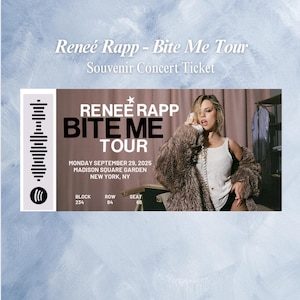 Renee Rapp Bite Me Tour 2025 Individuelle Souvenir Konzertkarte Andenken