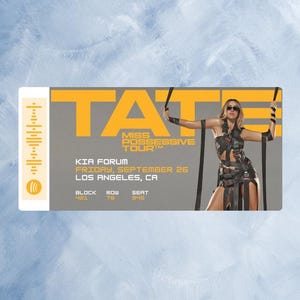 Tate McRae Miss Possessive Tour 2025 Individuelle Souvenir Konzertkarte Andenken So nah dran