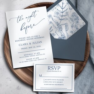 Paquete de invitaciones de boda editables, plantilla de invitación para la noche anterior, tarjetas de ceremonia imprimibles, diseño personalizable [TNB]
